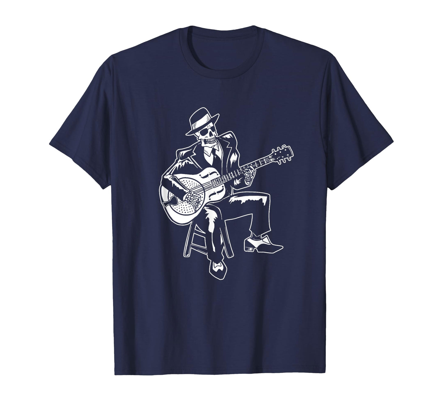 Skeleton Guitar Player Bluesman Vintage Blues Guitarist T-Shirt
