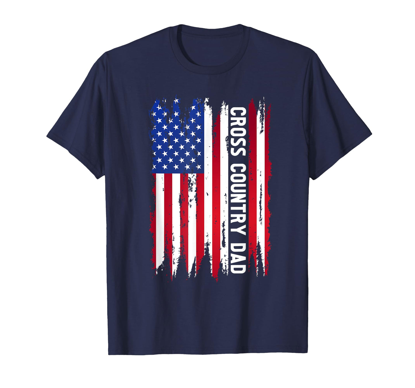 Cross Country Dad US Flag Cross Country Runner Father XC Dad T-Shirt