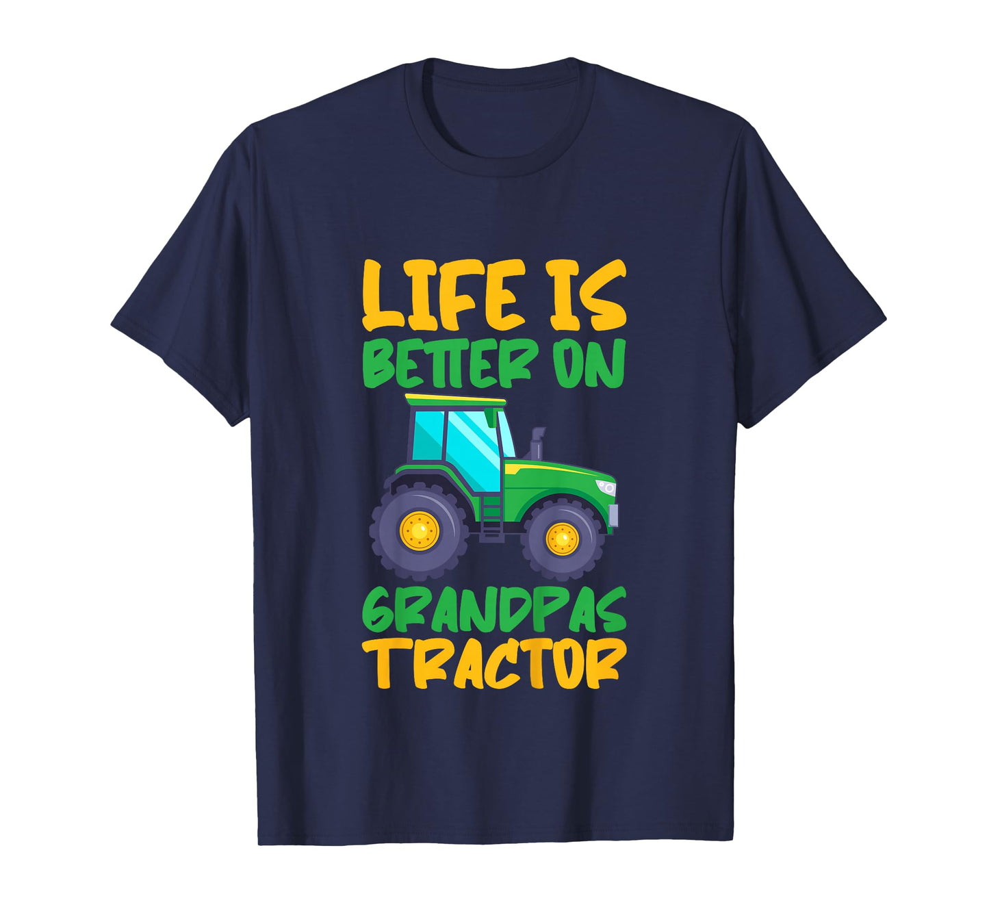 Young Farmer Funny Tractor Boy On Grandpas Tractor T-Shirt