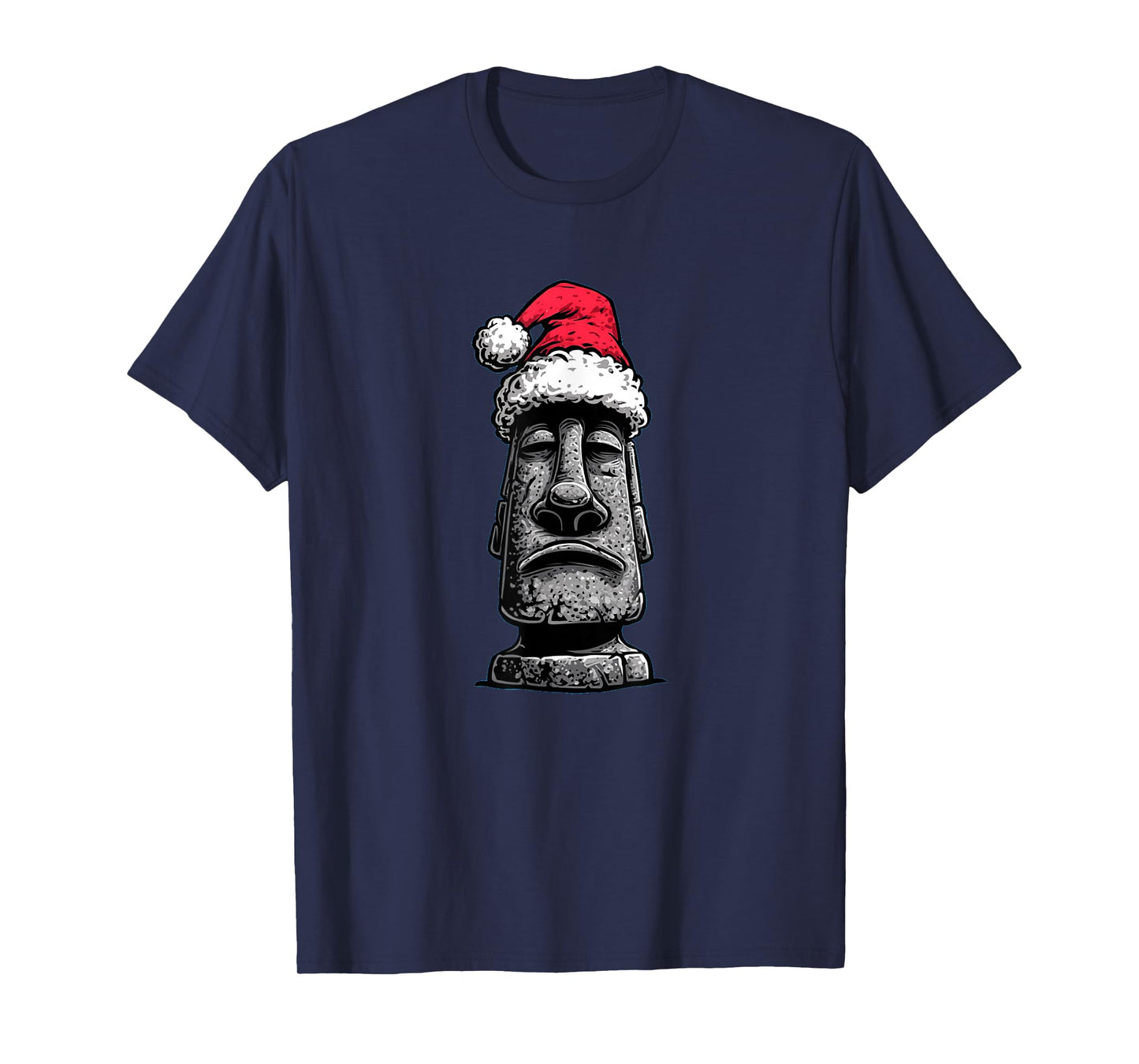 Funny Moai Statue Costume in Christmas Look T-Shirt