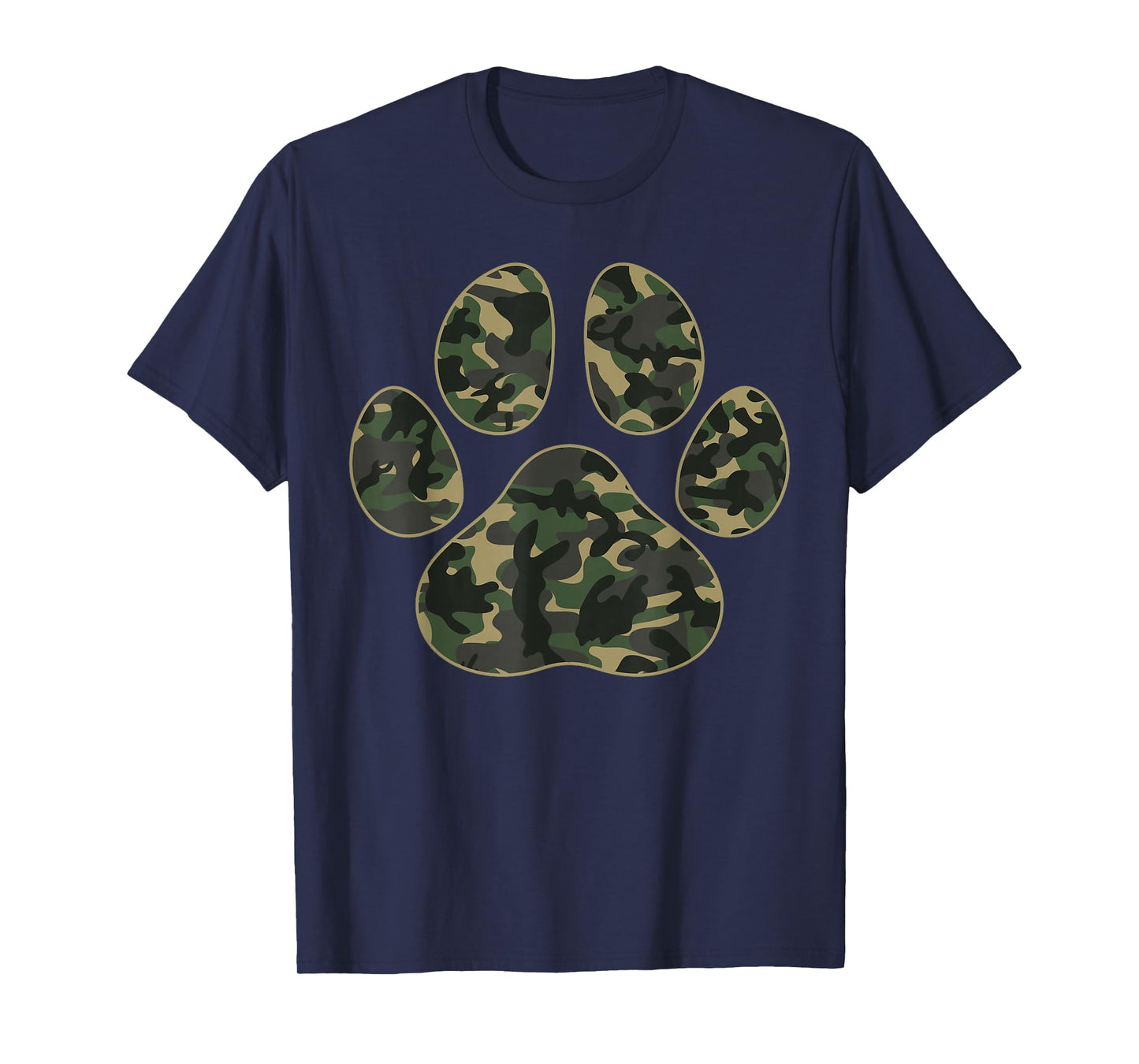 Cute Camo Paw Print Pet Owner Camouflage Paw Print Dog Lover T-Shirt