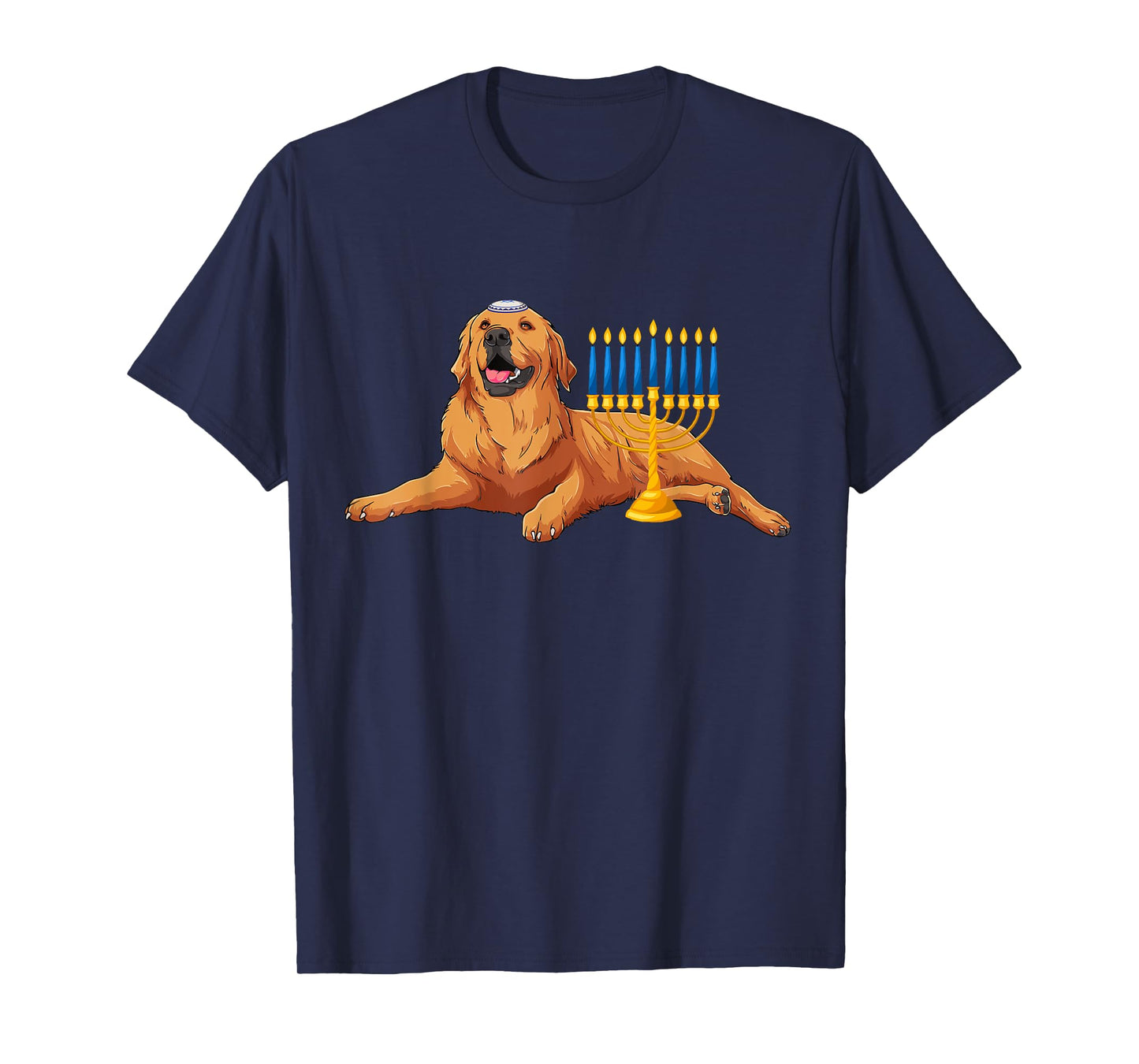 Jewish Golden Retriever Dog Menorah Hanukkah Pajamas T-Shirt
