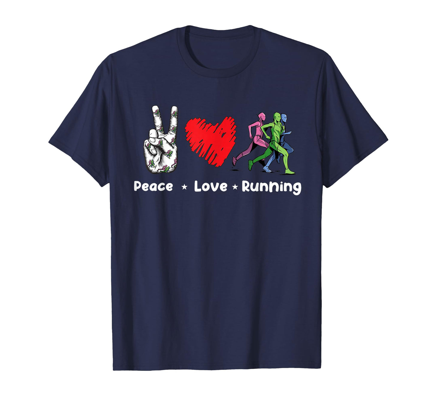 Peace Love Running Birthday Gift For Runner T-Shirt