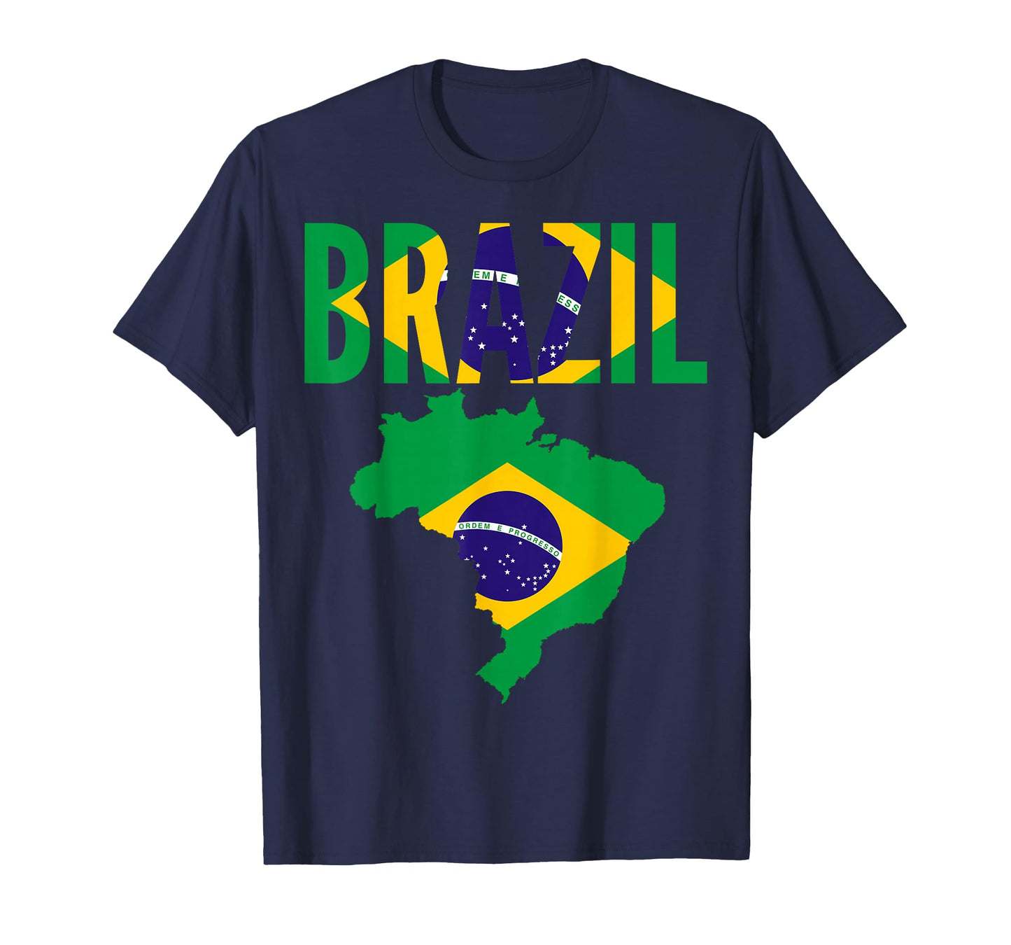 Brazilian - Brazil Country Map Flag T-Shirt