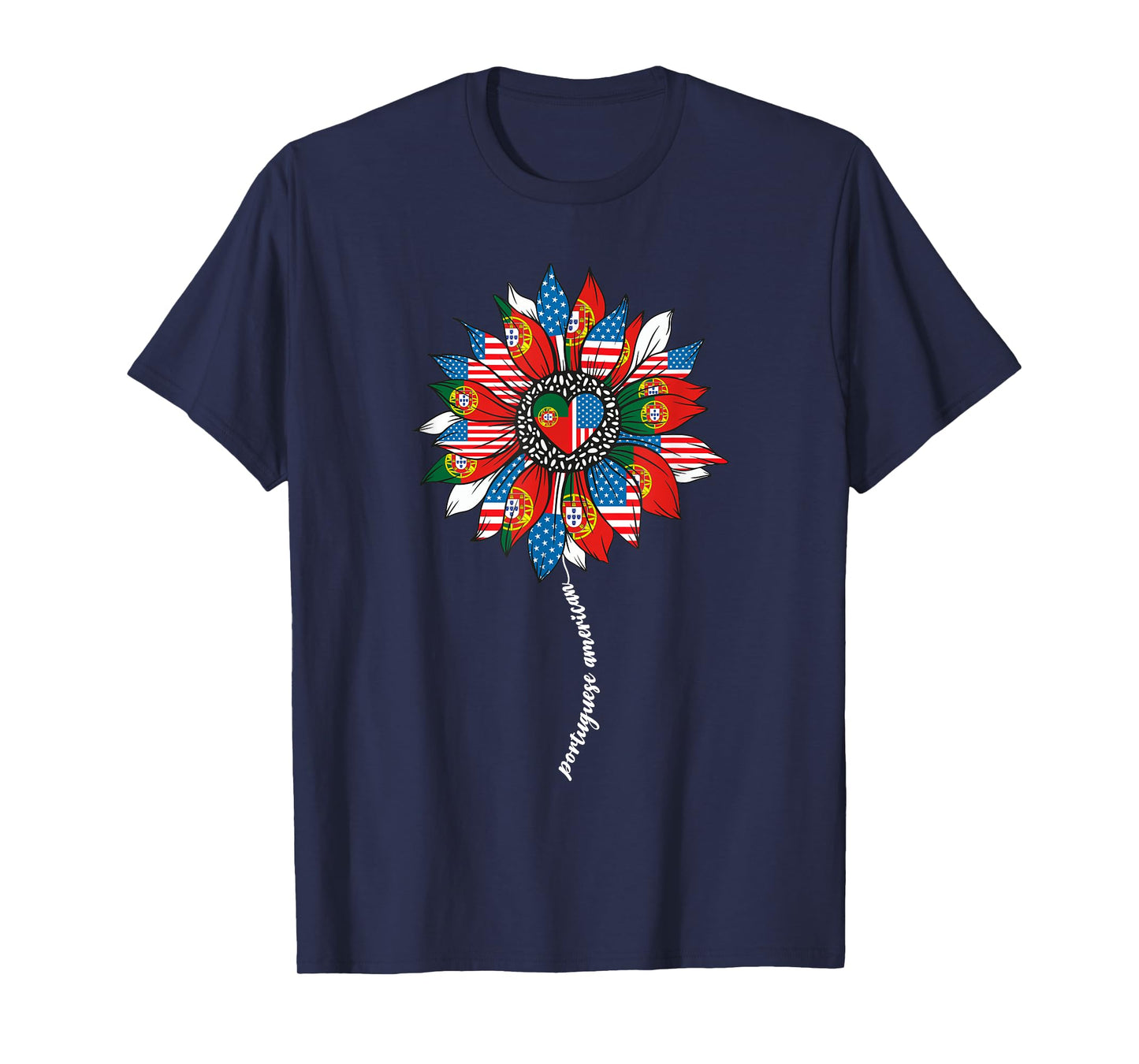 Half Portuguese And American America Portugal Usa Flag Women T-Shirt
