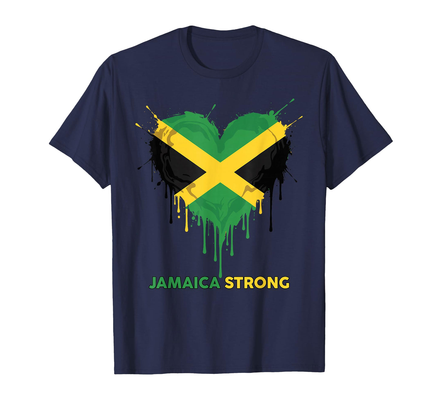 Jamaica Strong Shirt Watercolor Love Heart Pride T-Shirt