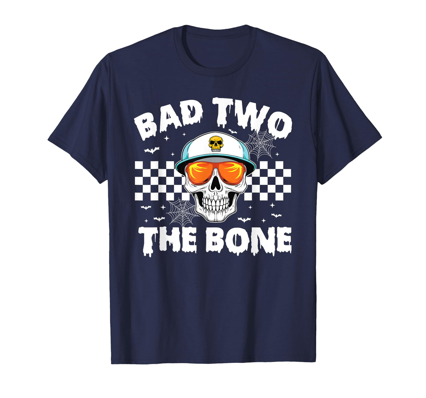Bad To The Bone Skeleton Halloween TWO Birthday Toddler Kids T-Shirt