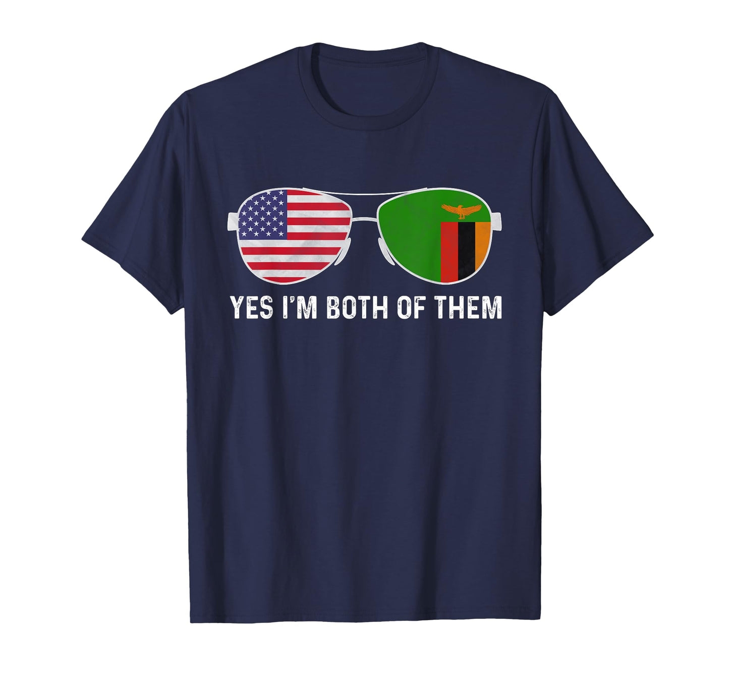Sunglass Design Zambian American Flag Patriotic Heritage T-Shirt for Women Kids Men