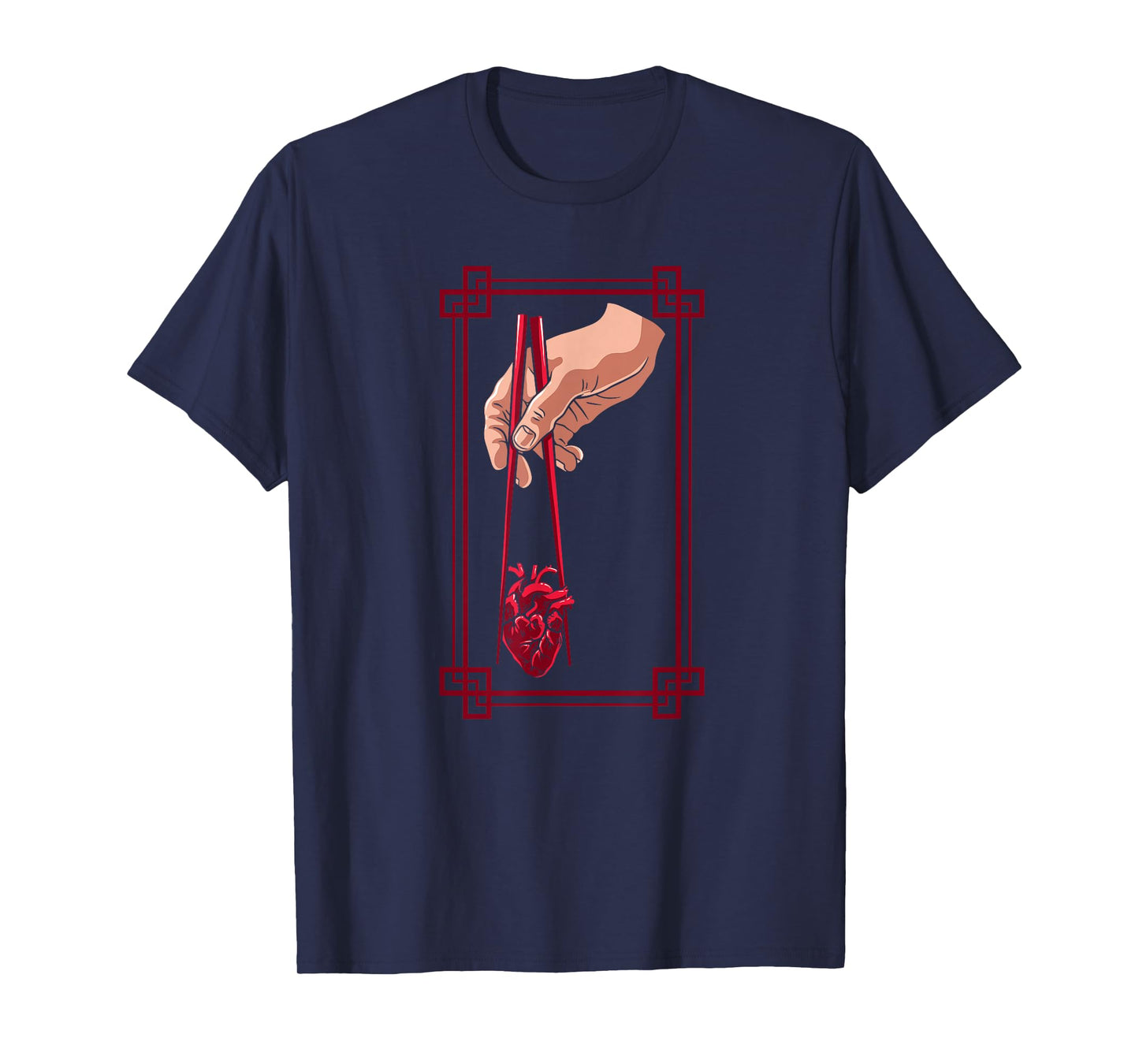 Weird Goth Chopstick Heart Japanese Aesthetic Anime Lover T-Shirt