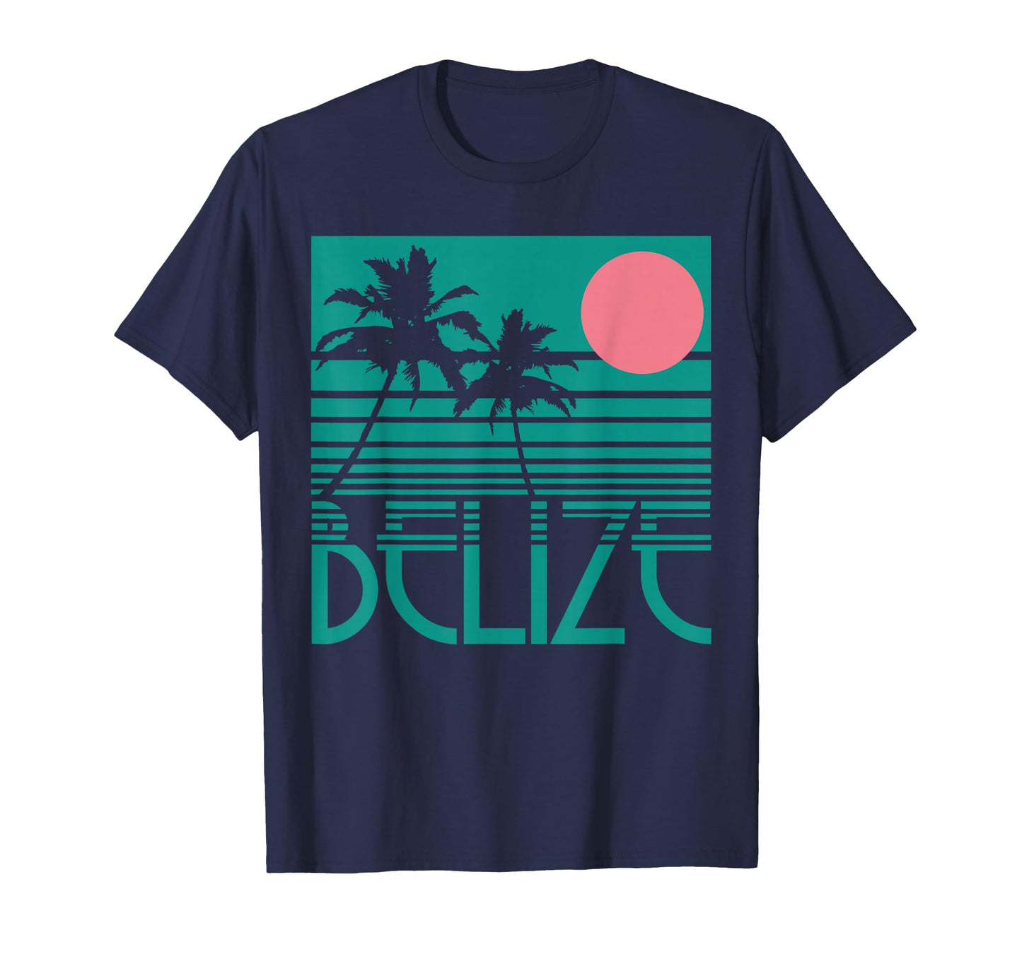 Belize Palm Trees Surf Vintage Retro Souvenir T-Shirt