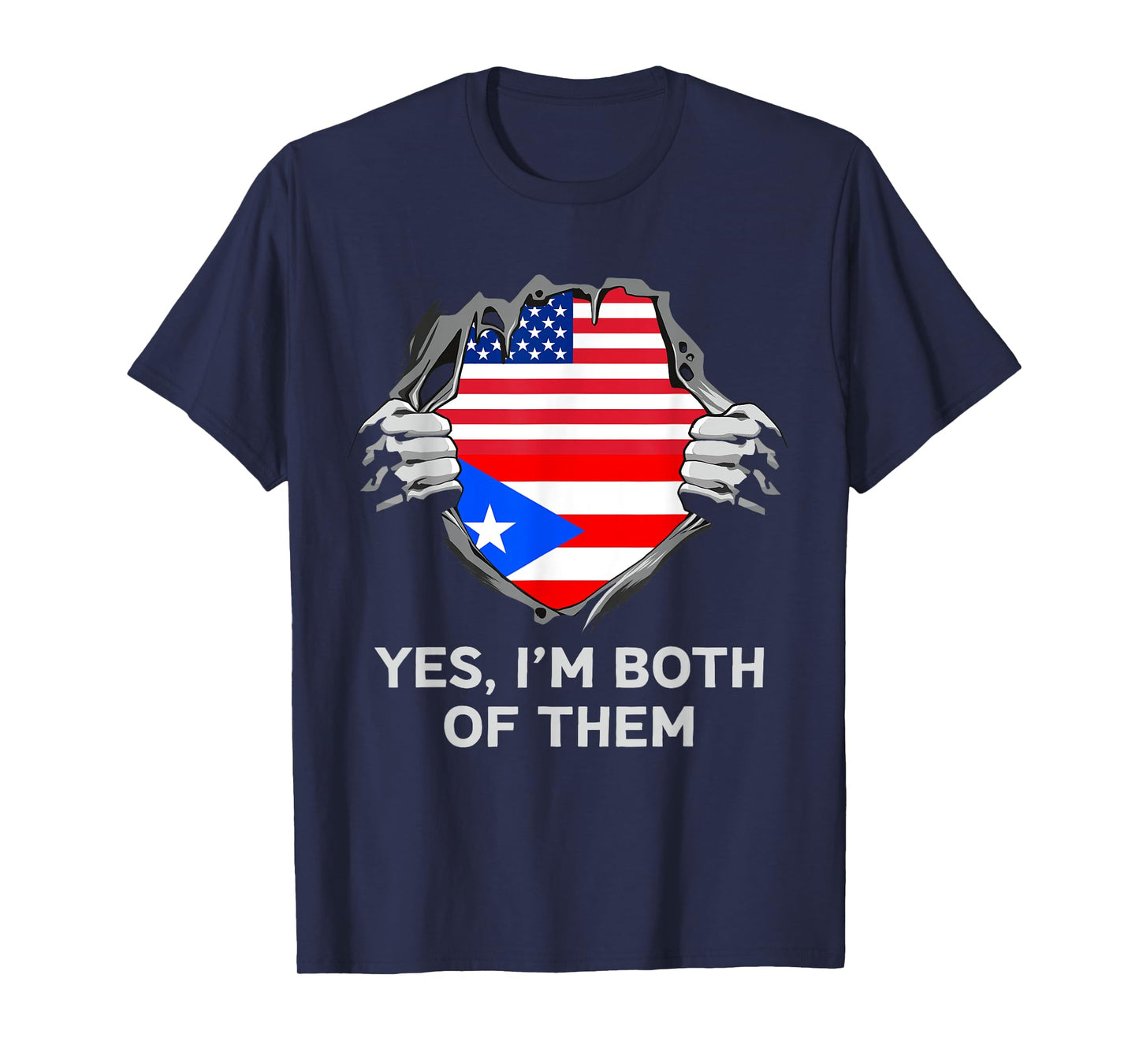 Half American Half Puerto Rican USA Puerto Rico Flag T-Shirt
