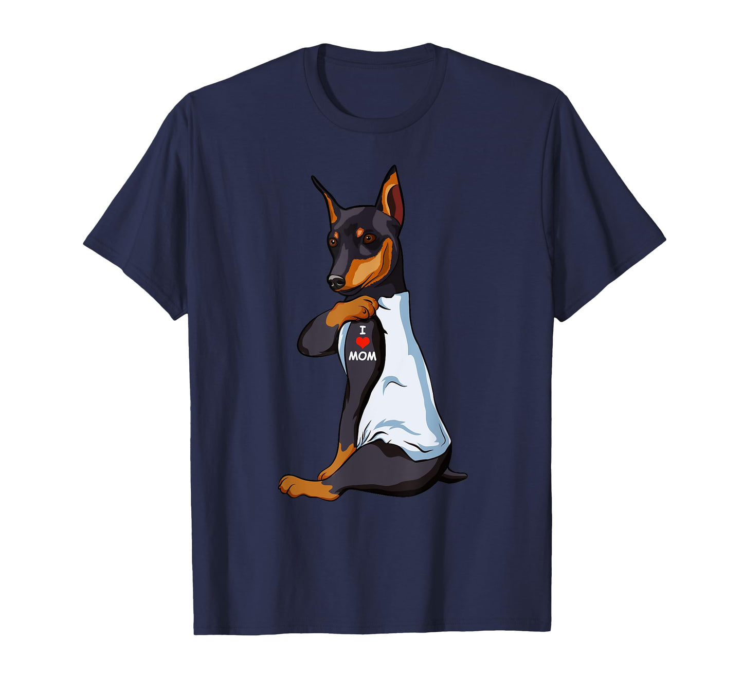 I Love Mom Tattoo Manchester Terrier Mom Dog Lover Women T-Shirt