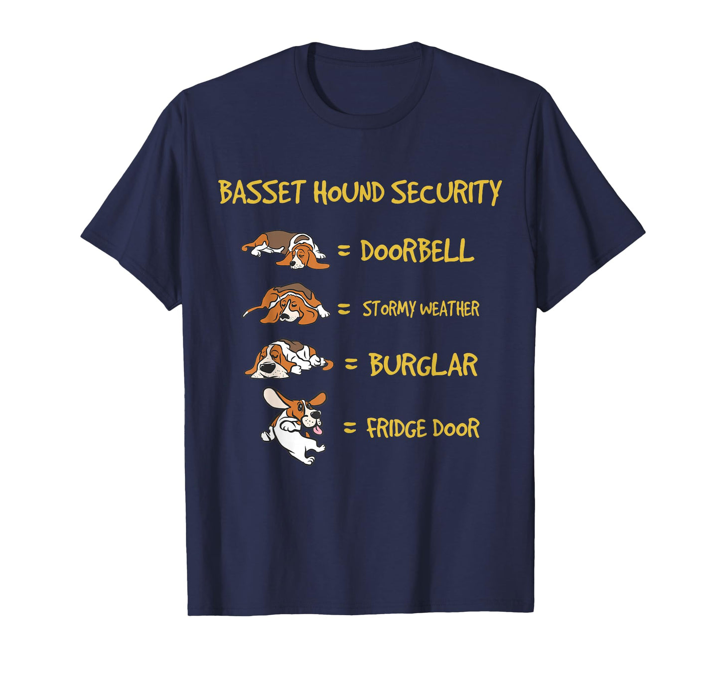 Basset Hound Security Gifts Funny Costume for Men Clothing T-Shirt Small