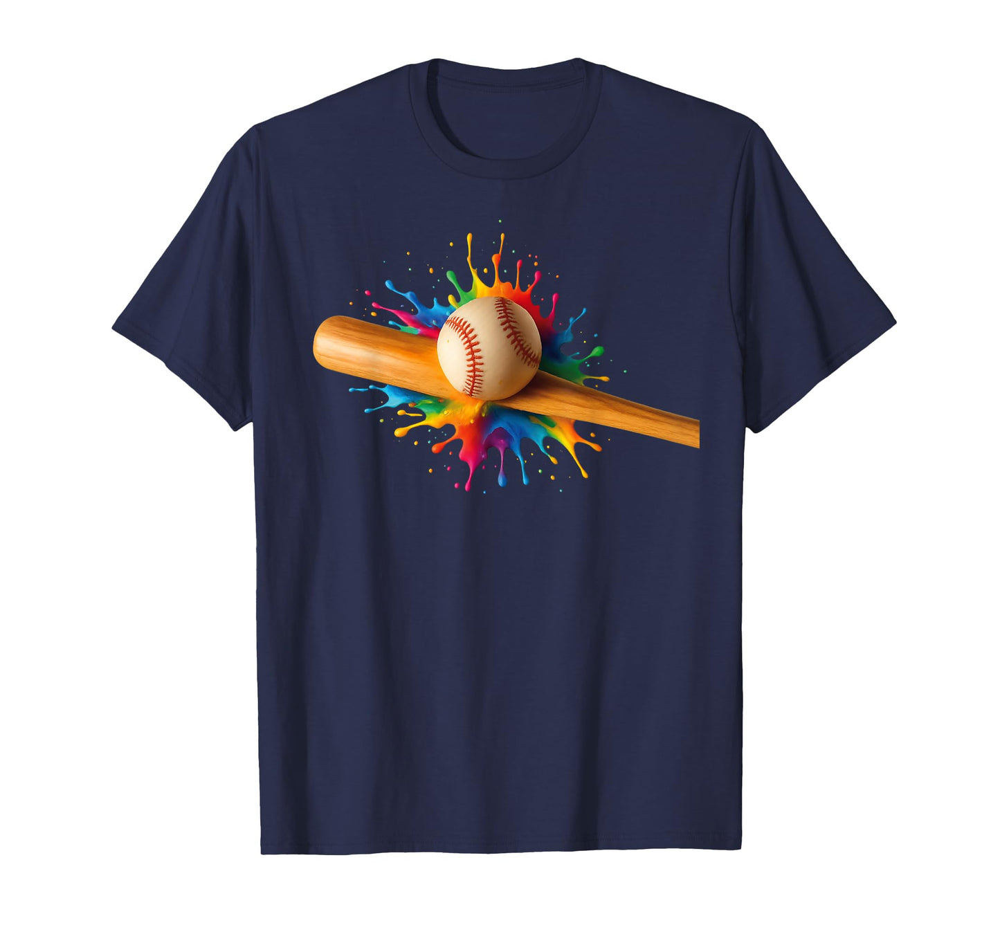 Baseball Bat Hitting Ball Boys Girls Cool Home Run Baseball T-Shirt
