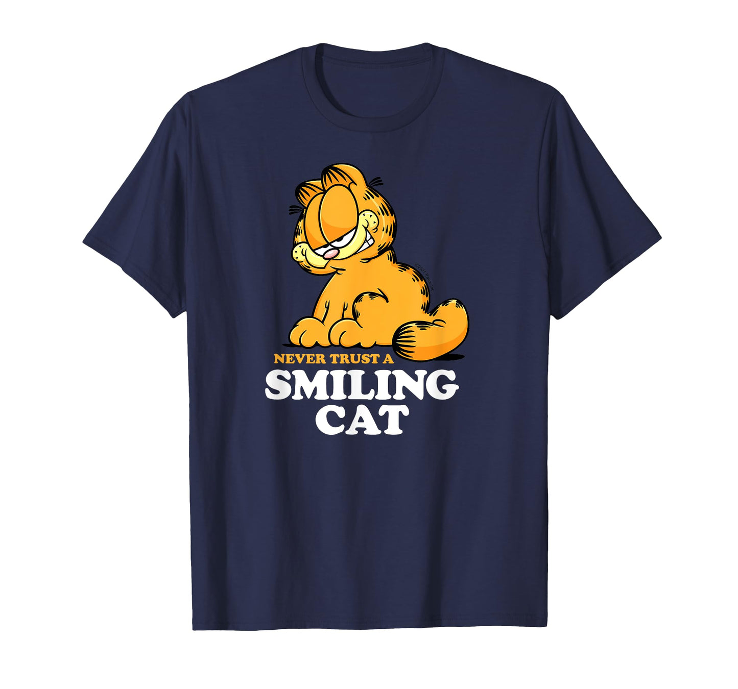 Garfield - Never Trust A Smiling Cat Sarcastic Graphic T-Shirt