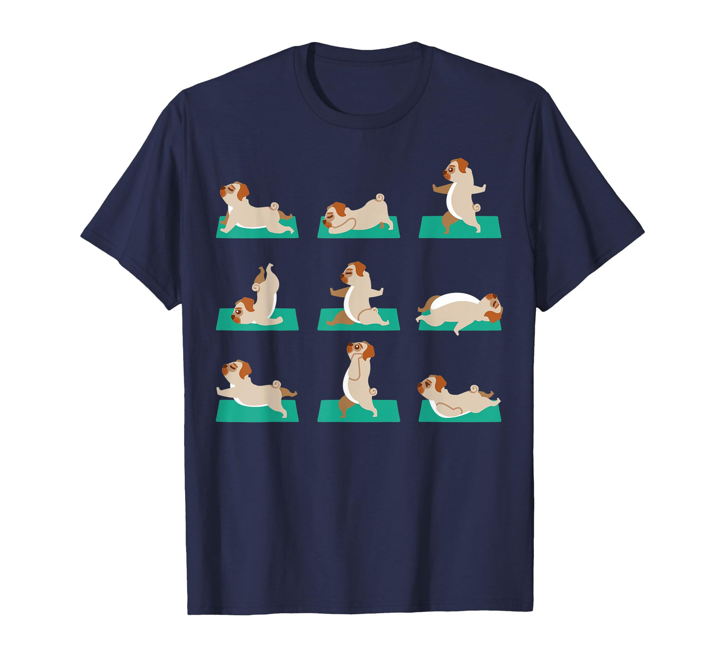 Pug Yoga Poses Meditation Workout Exercise Dog Mom Gift T-Shirt