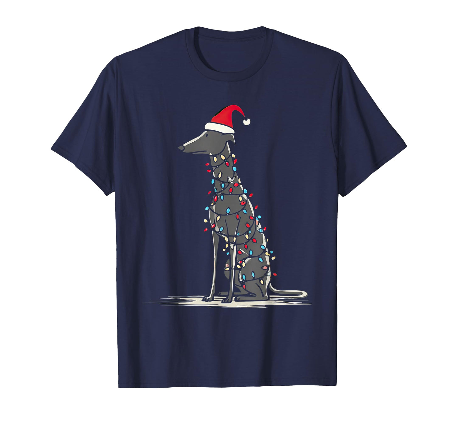 Funny Greyhound Christmas Graphics Dog Lights Lover T-Shirt