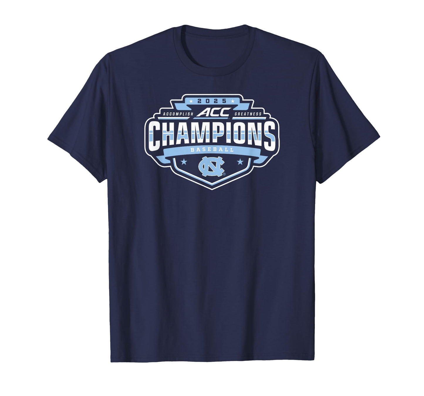 North Carolina Tar Heels Baseball Acc Champs 2025 Navy T-Shirt