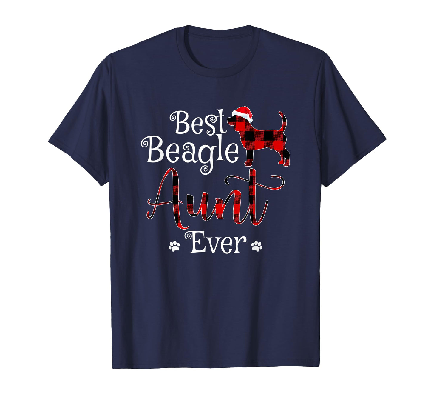 Best Beagle Aunt Ever plaid Christmas Gift T-Shirt