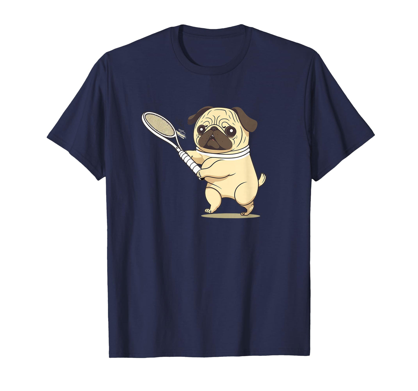 Pug Dog Playing Tennis T-Shirt