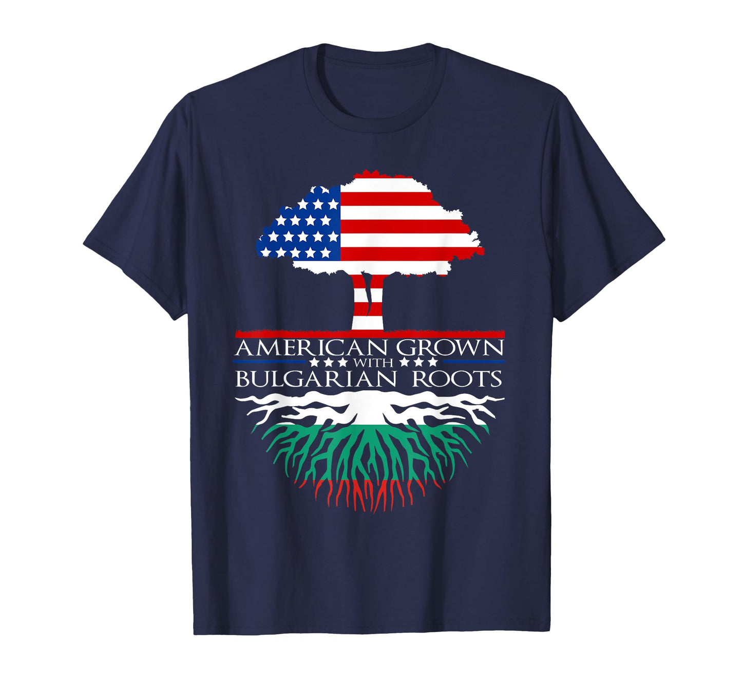 Bulgarian Roots American Grown Tree Flag USA Bulgaria T-Shirt