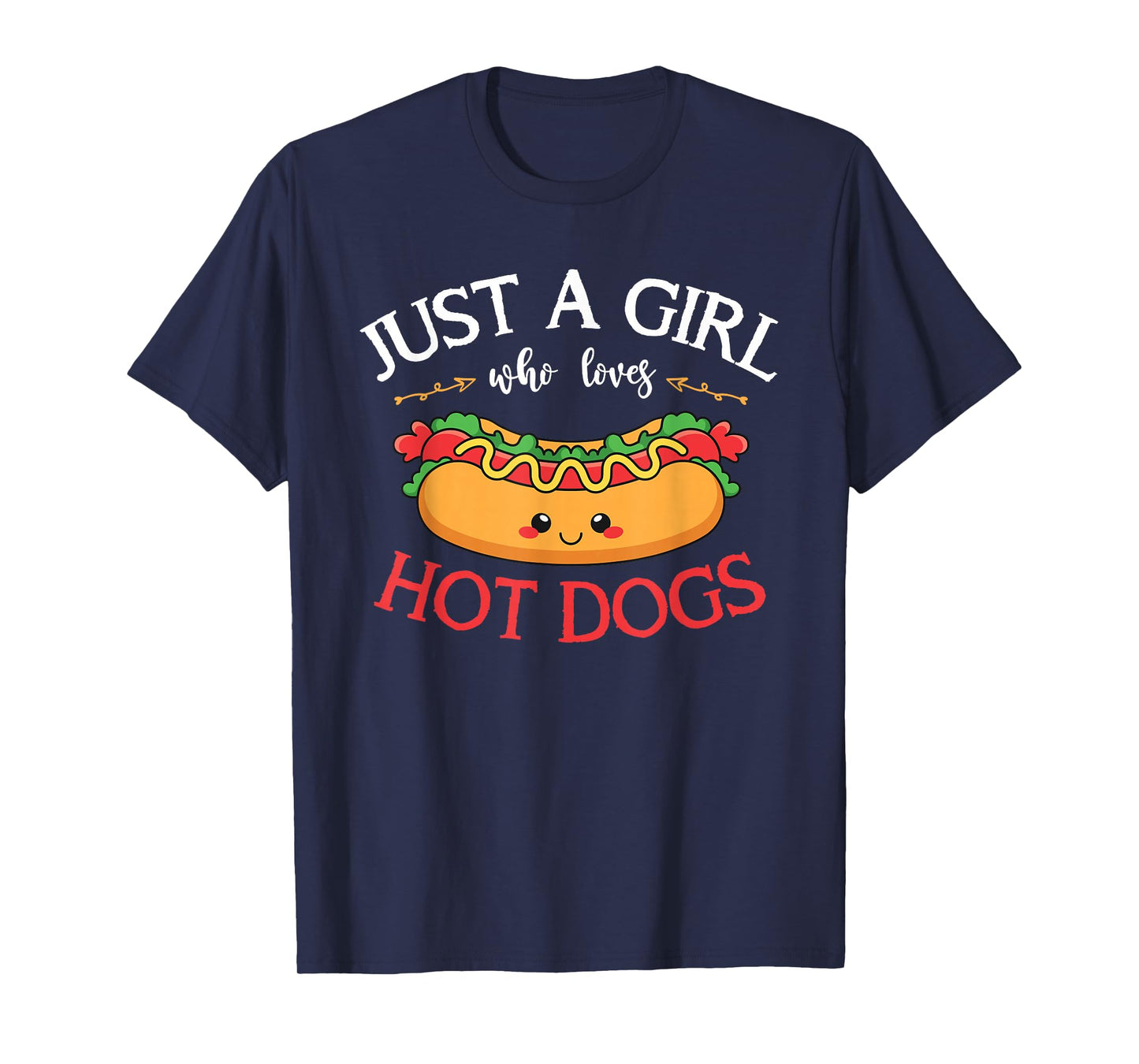 Kawaii Hotdog Lover Women Just A Girl Who Loves Hot Dogs T-Shirt