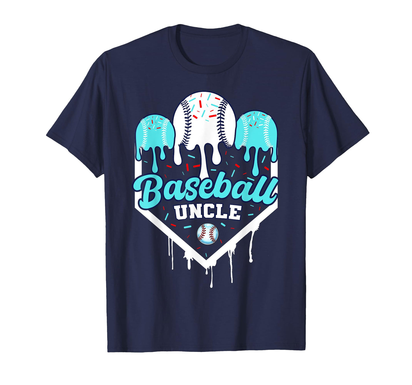 Baseball Drip Uncle Ice Cram Home Plate Baseball Fathers Day T-Shirt