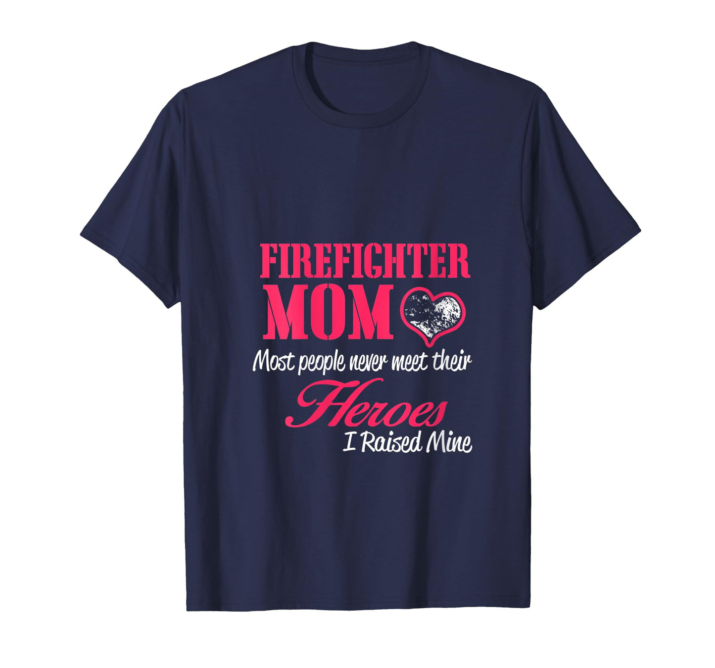 Womens Proud Firefighter Mom Shirts - I Raised My Hero V-Neck T-Shirt