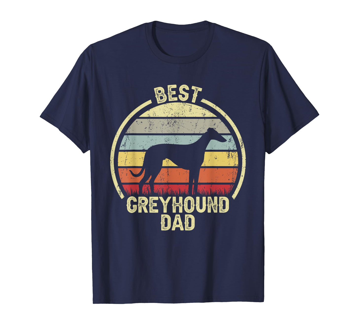 Best Dog Father Dad - Vintage Greyhound T-Shirt