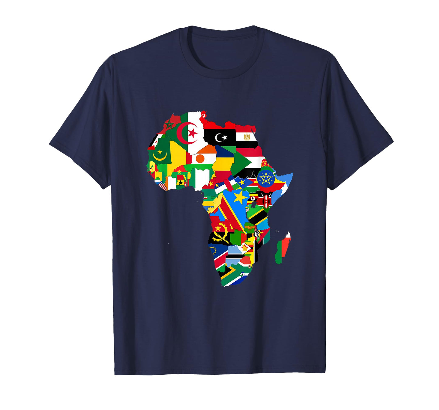 African Pride - Ethnic Map of Africa with Flags T-Shirt