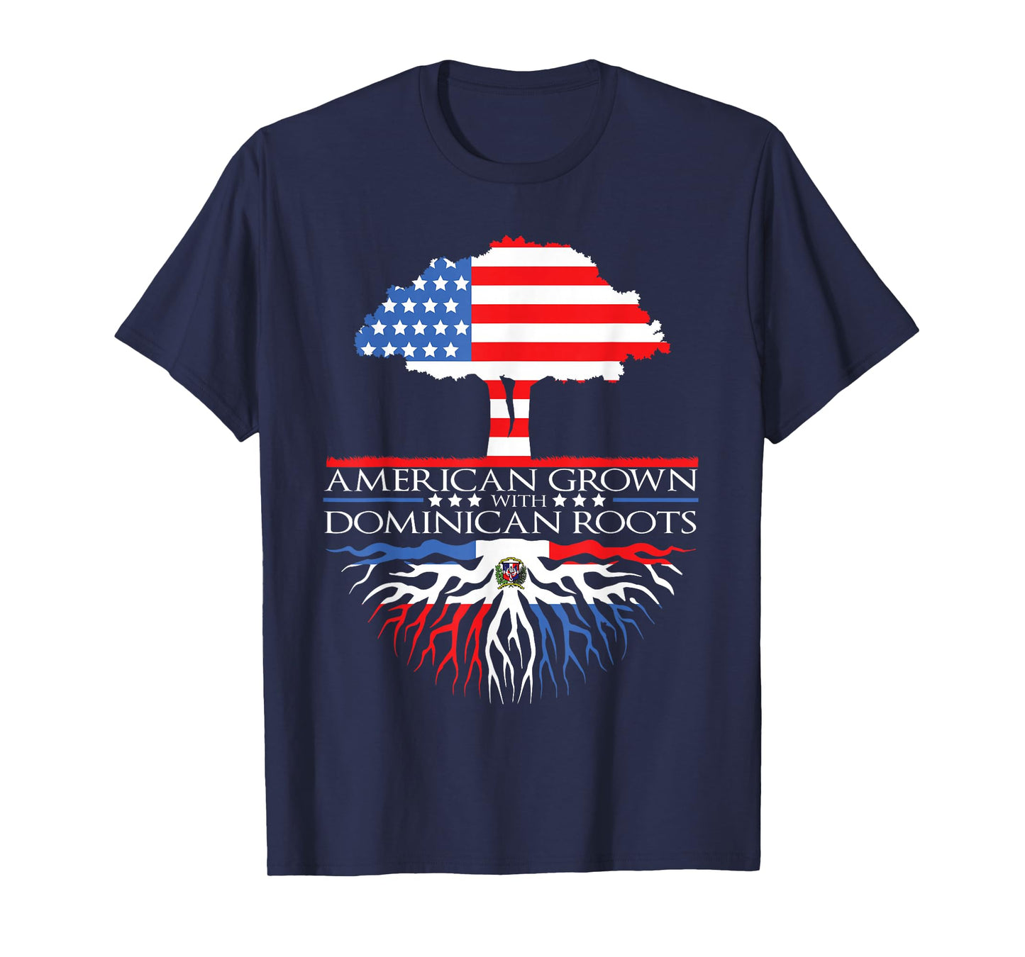 Dominican Roots Flag American Grown Republic Dominica T-Shirt