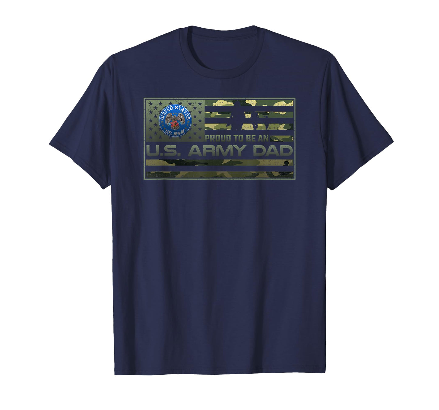 Vintage USA American Camo Flag Proud To Be An US Army Dad T-Shirt
