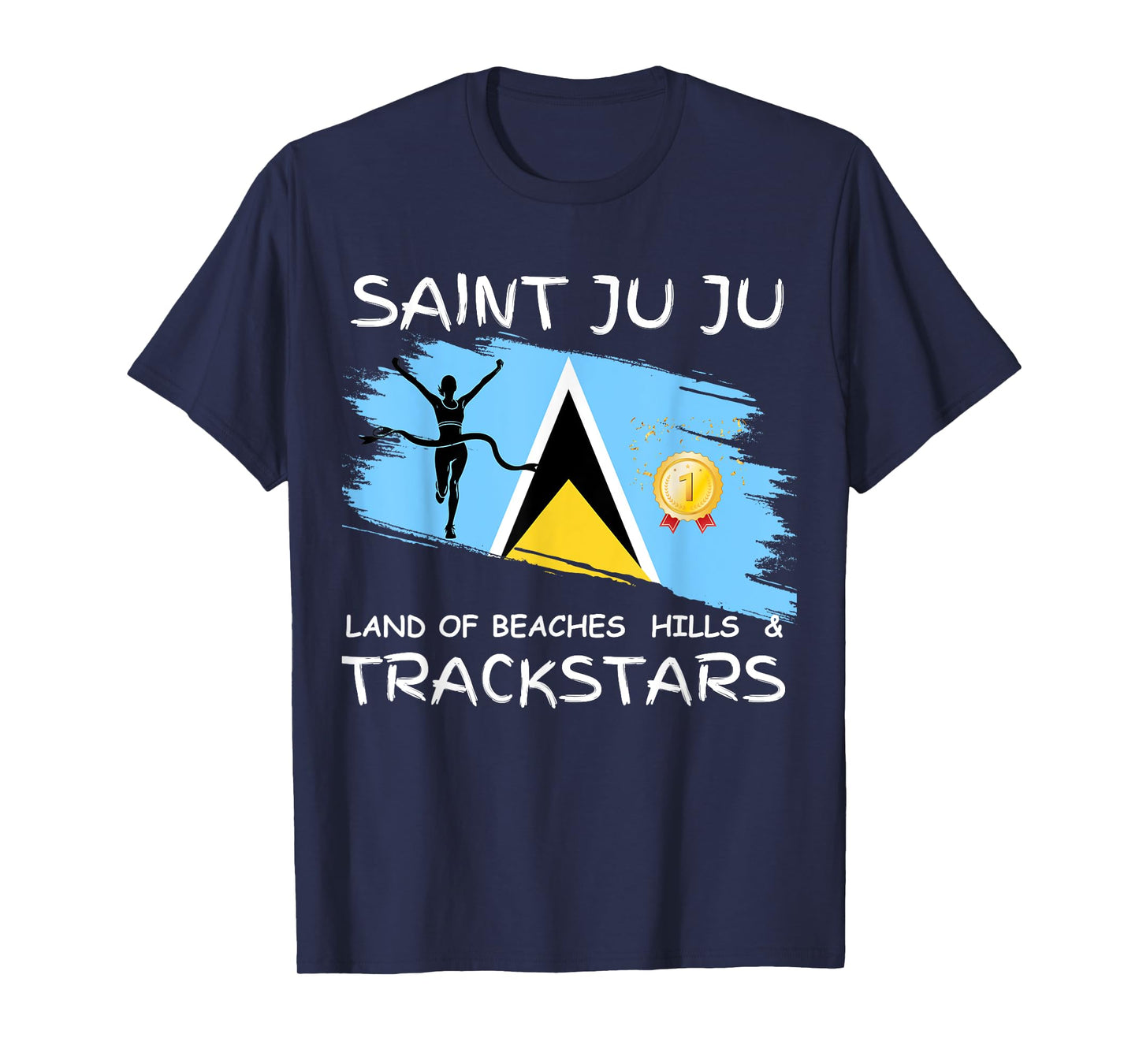 Saint Lucia/ St. Lucia/ Saint Juju Track star Celebration T-Shirt