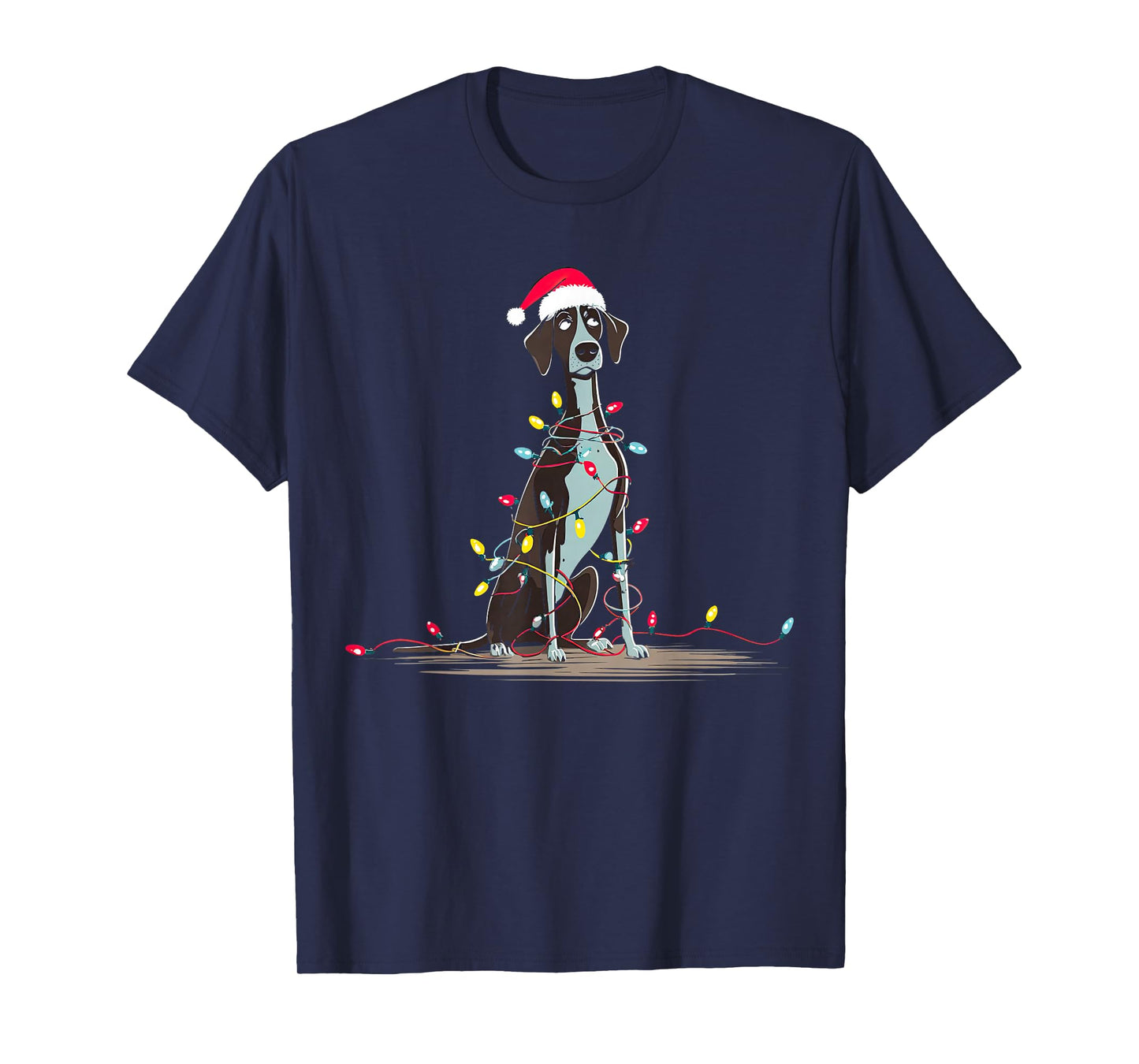 German Shorthaired Pointer Christmas Graphics Dog Lights T-Shirt