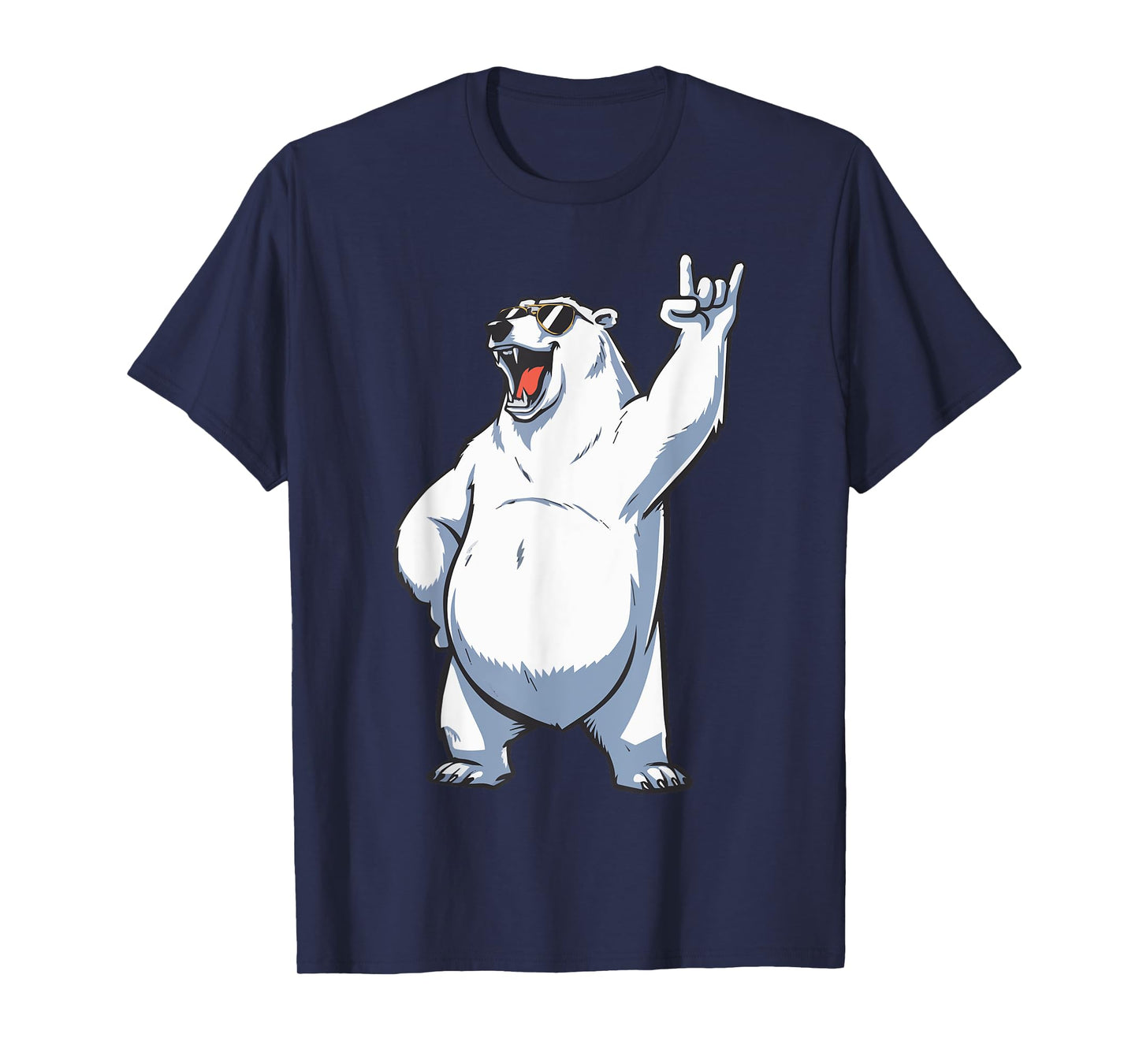 Rocking Polar Bear Sunglasses Rock And Roll Music Bear Lover T-Shirt
