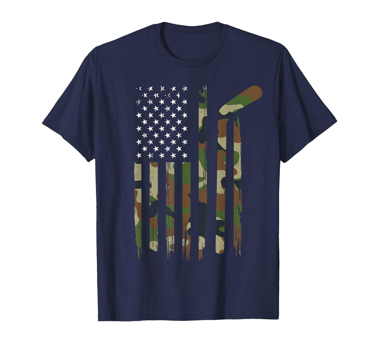 Hockey American Flag Shirt Camo US Patriotic Hockey Player T-Shirt for Women Kids Men