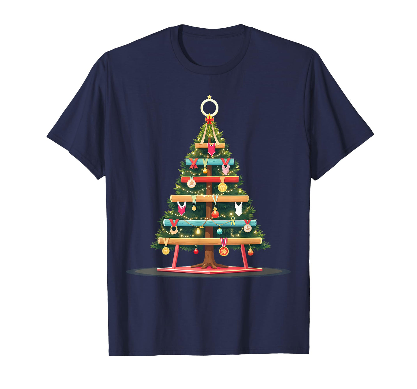 Gymnastics Christmas Tree Funny Sports Lover for Gymnasts T-Shirt
