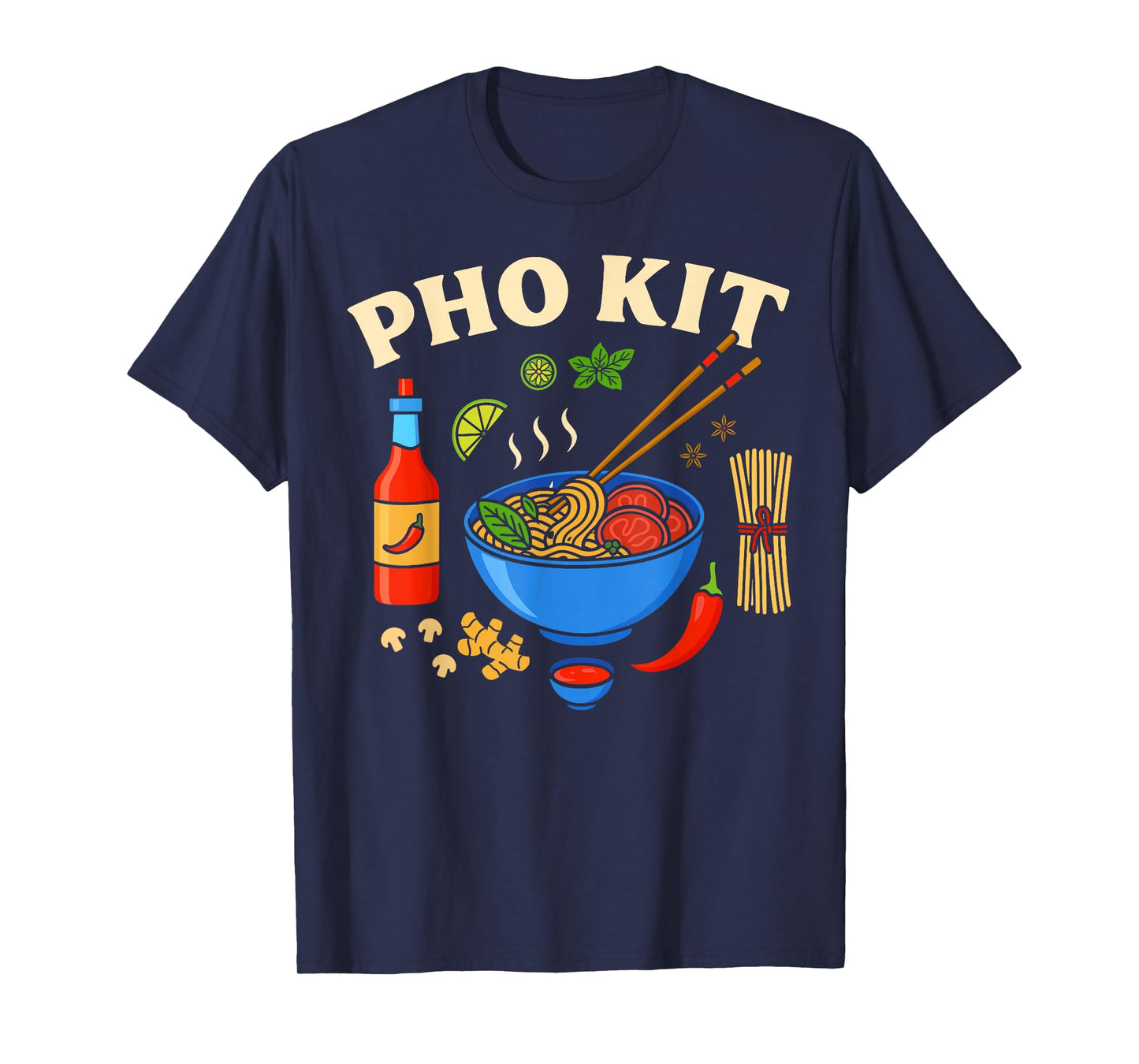 Vintage Pho Vietnamese Soup Hot Sauce T-Shirt