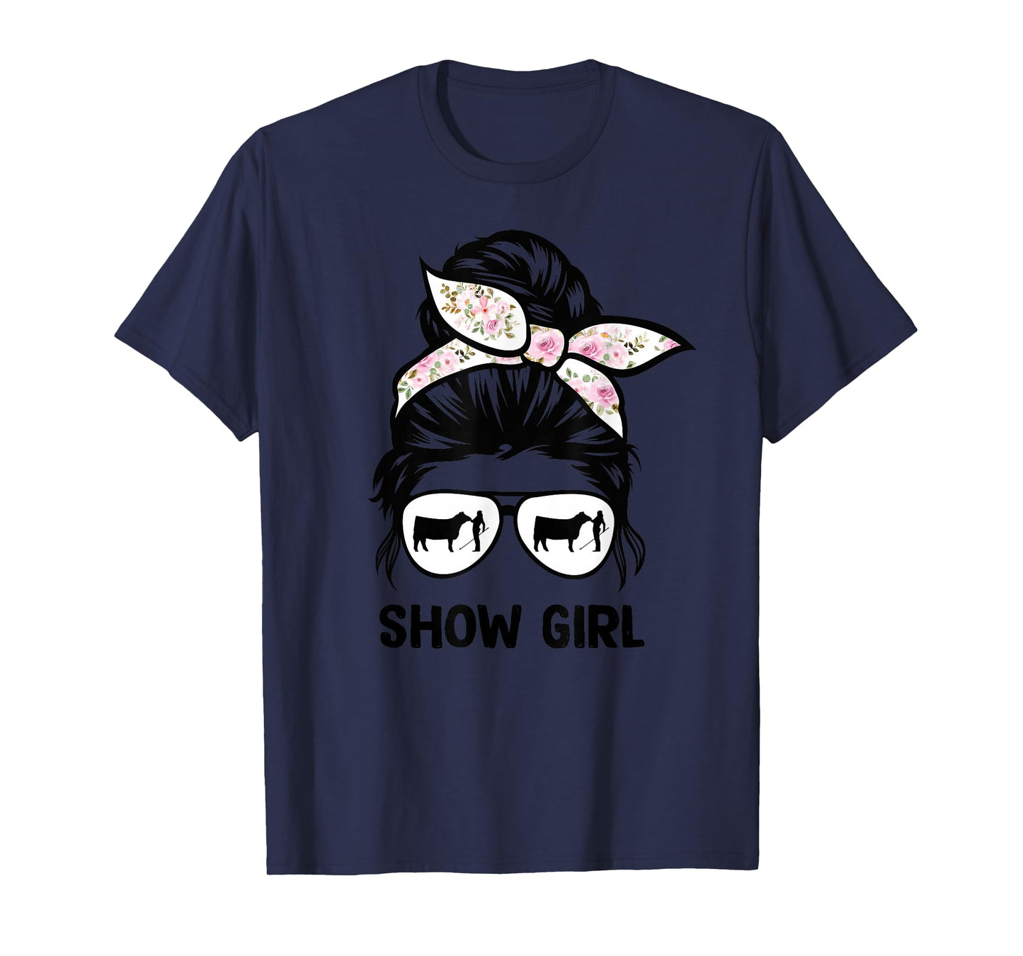 cattle show girl messy bun hair cow show girl T-Shirt