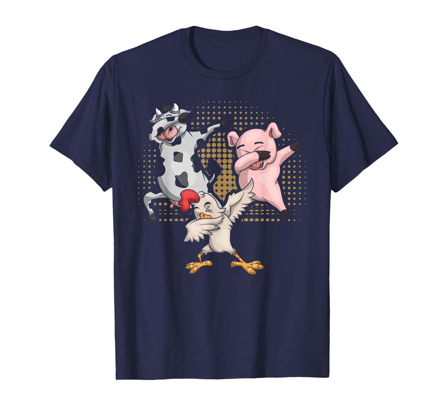 Dabbing Chicken Pig Cow Funny Farm Animal T-Shirt