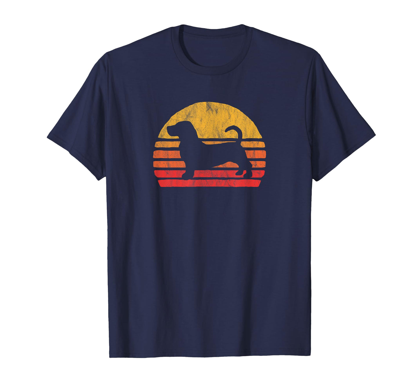 Retro Bassett Hound Sun Tee - Vintage Dog Breed Design T-Shirt for Men Women Kids