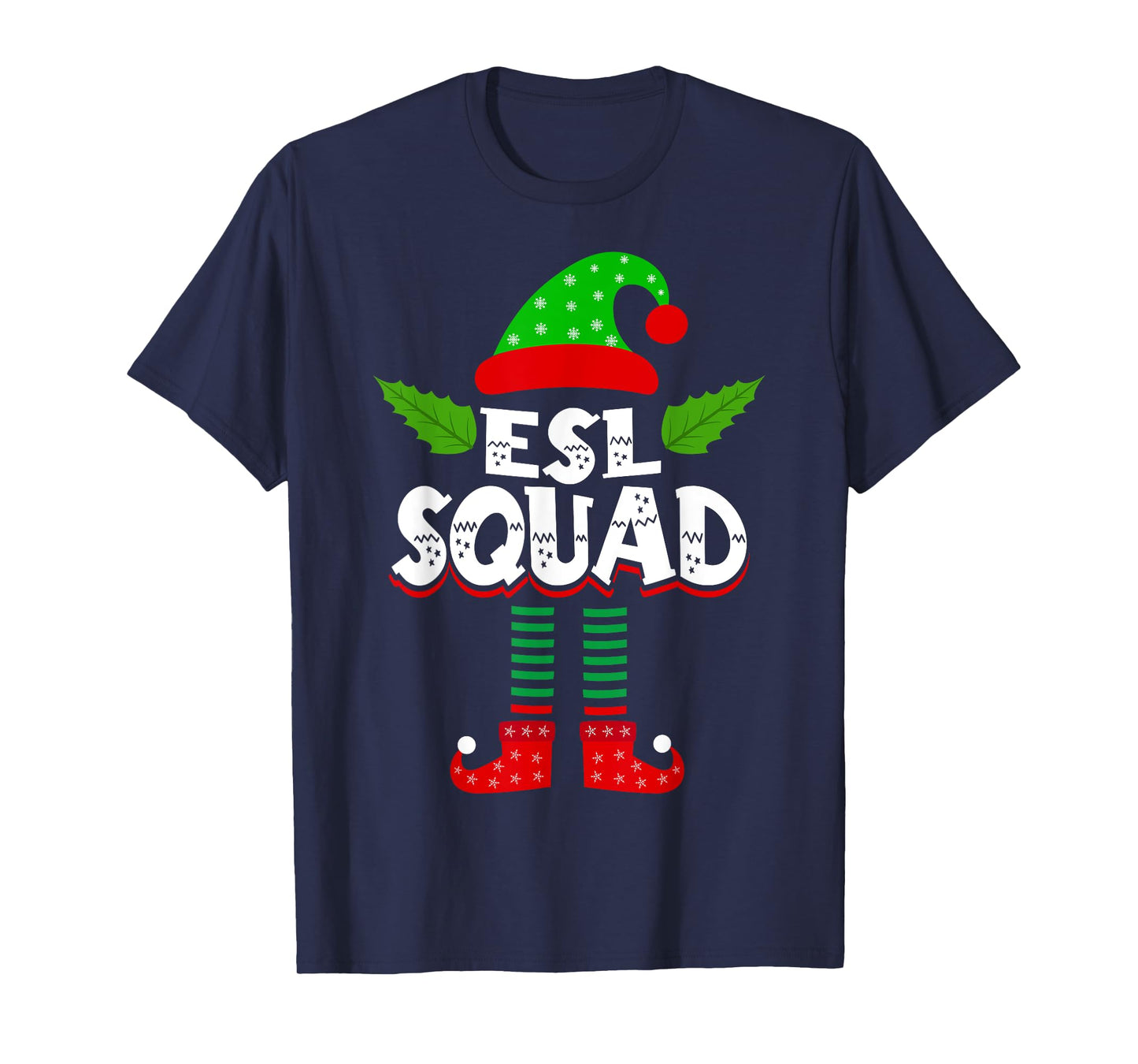 ESL ESOL Teacher Elf Team Group Christmas Matching T-Shirt