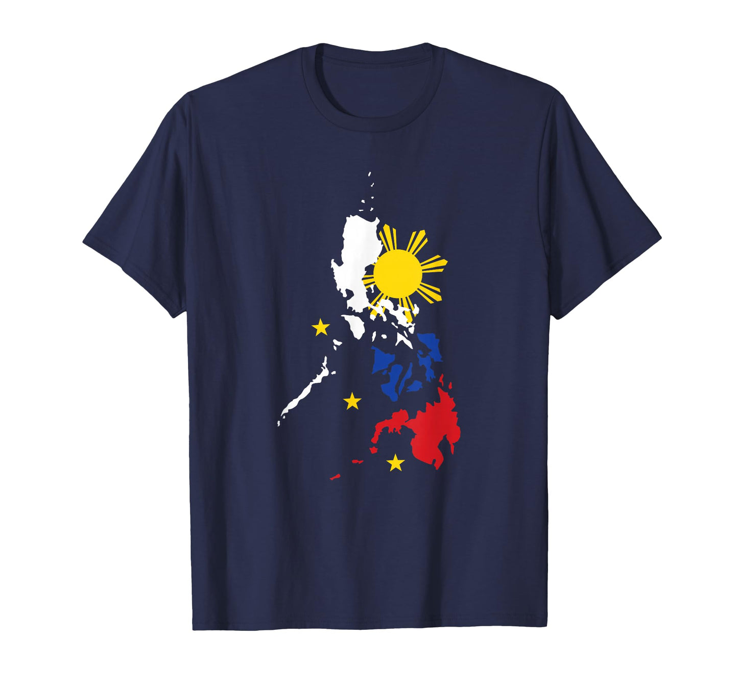Philippine map with three stars for Proud Filipinos T-Shirt