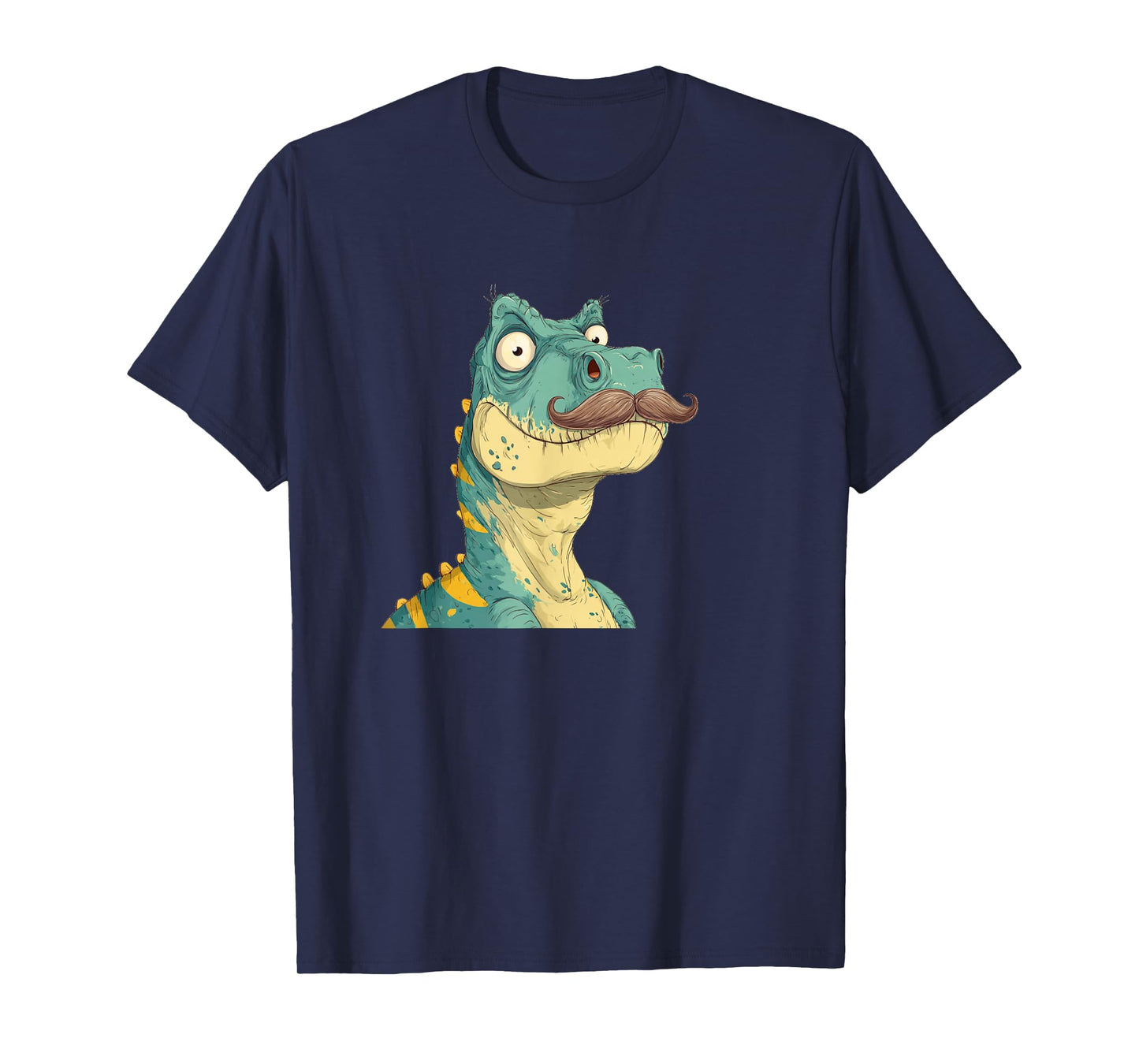 Funny Dinosaur Face with Beard for Mustache Lovers T-Shirt