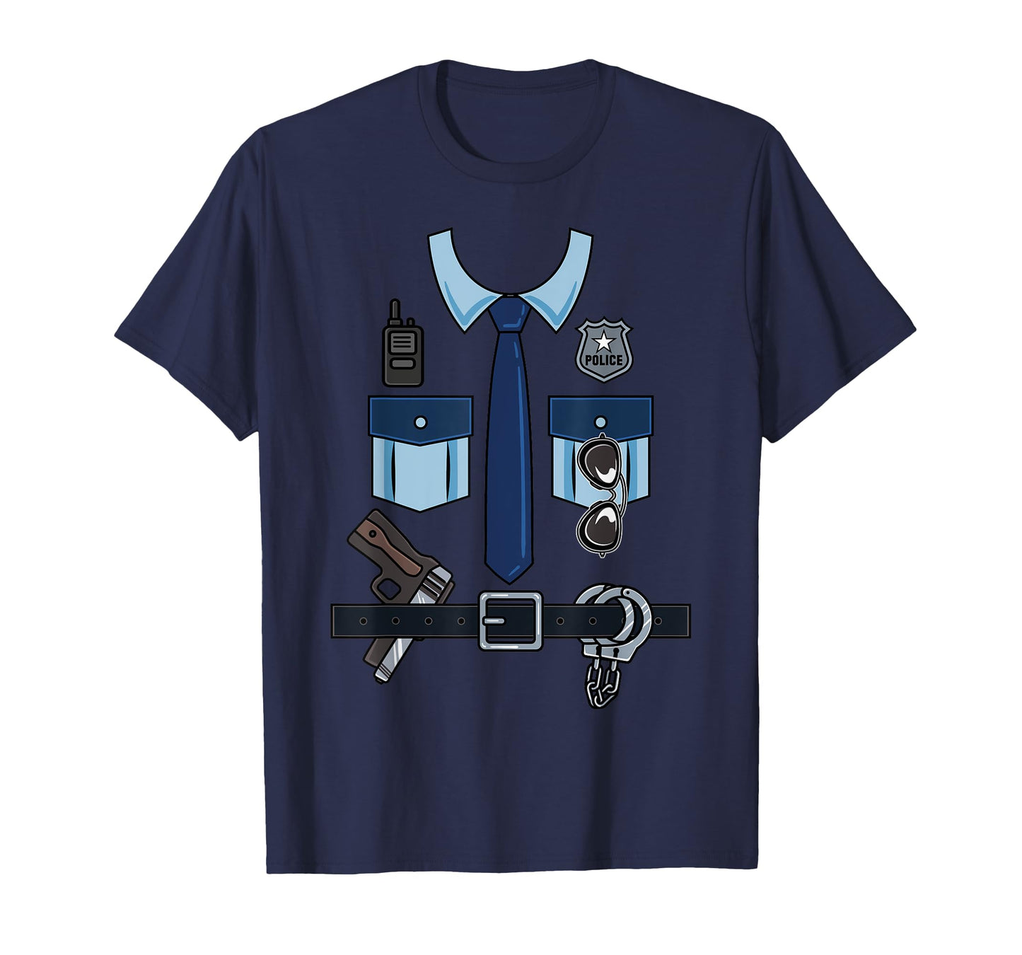Halloween Policeman Costume Police Officer Cop Uniform Funny T-Shirt