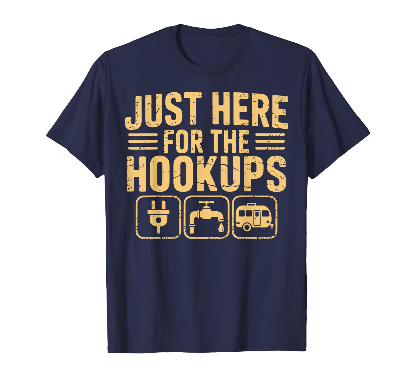 Just Here for the Hookups Funny Camping Rv Camper Motorhome T-Shirt