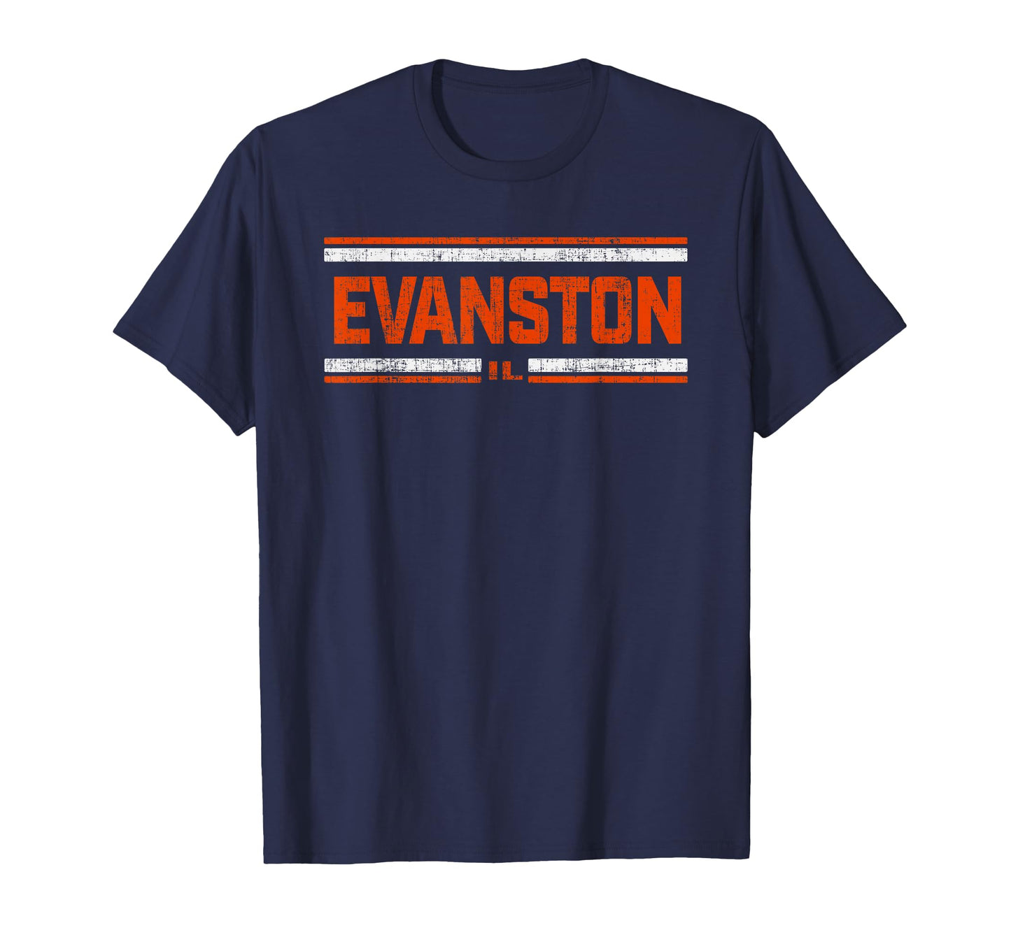 Retro Vintage Evanston IL Distressed T-Shirt T-Shirt