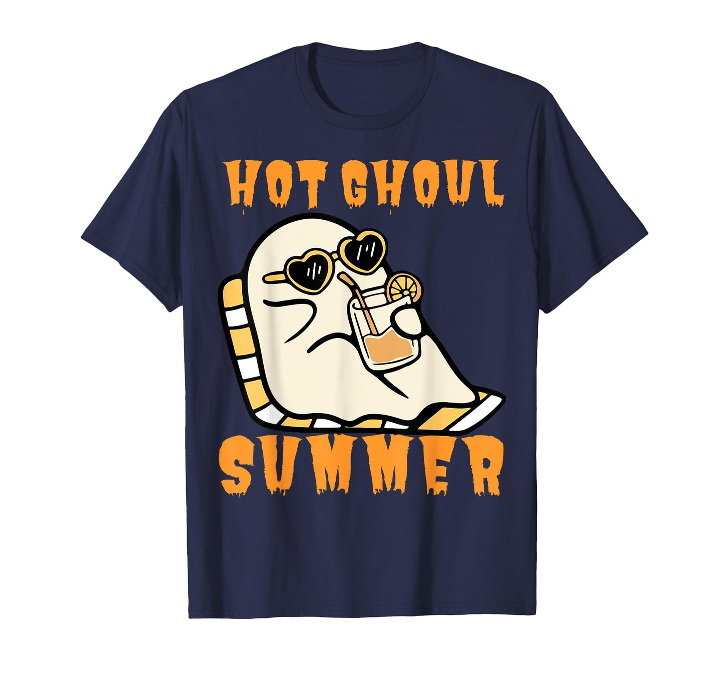 Funny Hot Ghoul Summer Ghost Spooky Beach Halloween Men Women T-Shirt