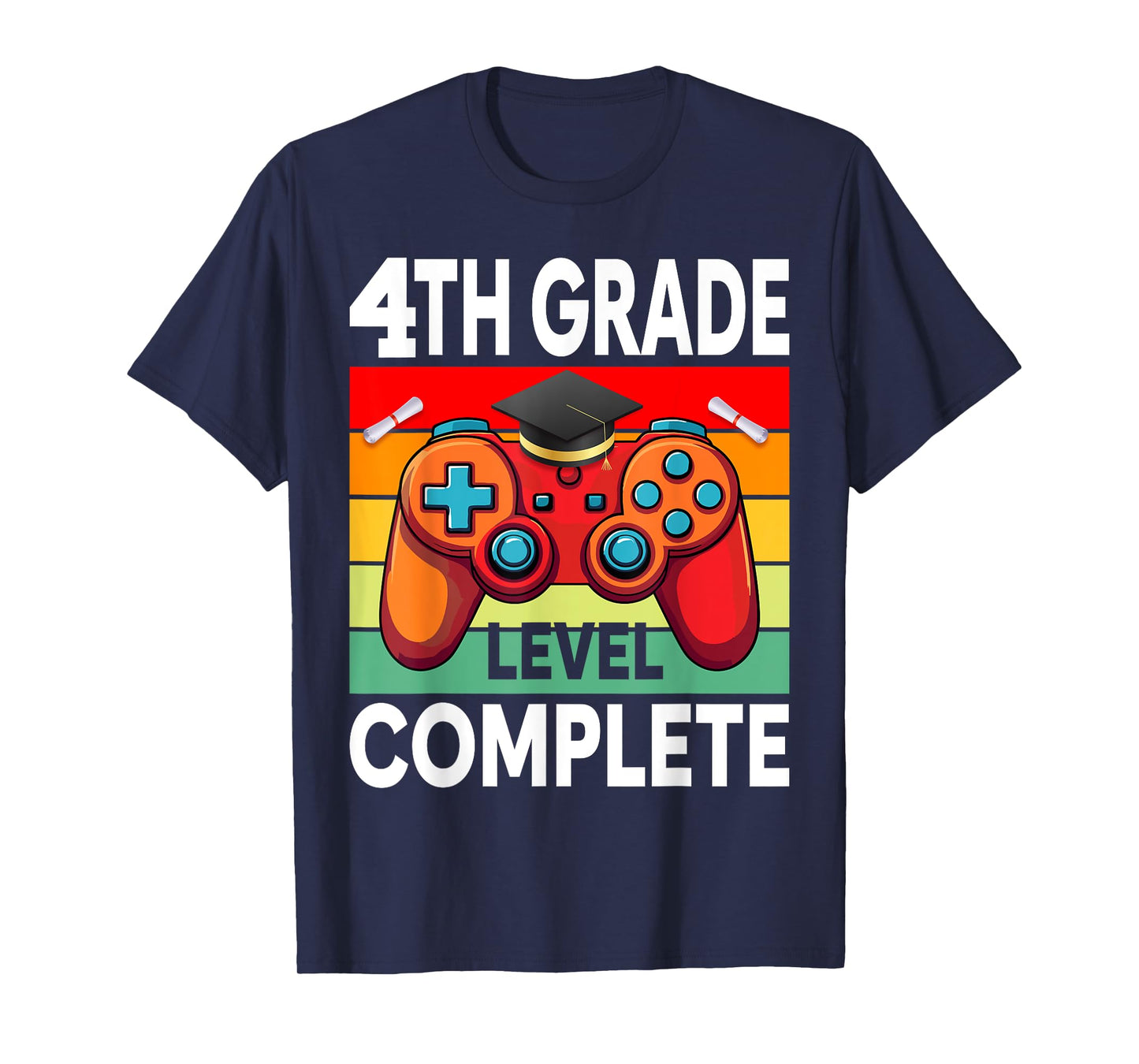 4th Grade Level Complete Gamer Class Of 2024 Graduation T-Shirt