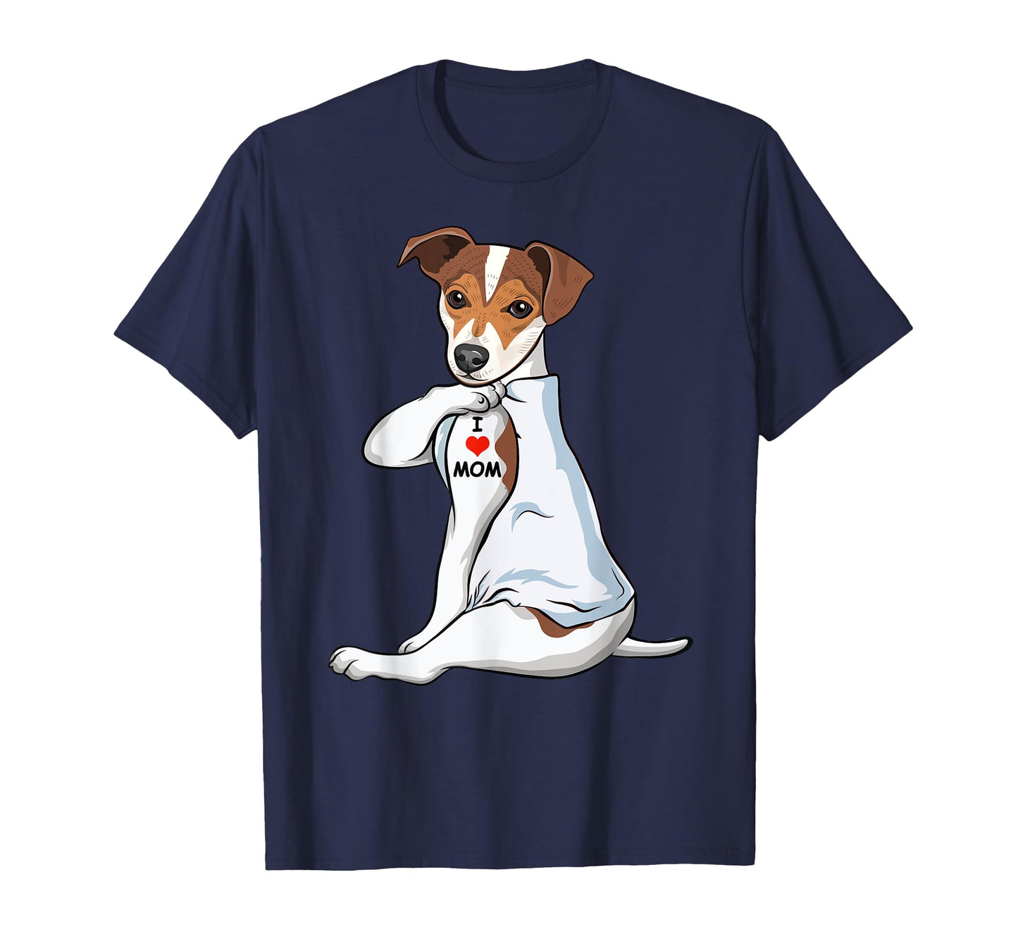 I Love Mom Tattoo Jack Russell Terrier Mom Dog Lover Women T-Shirt